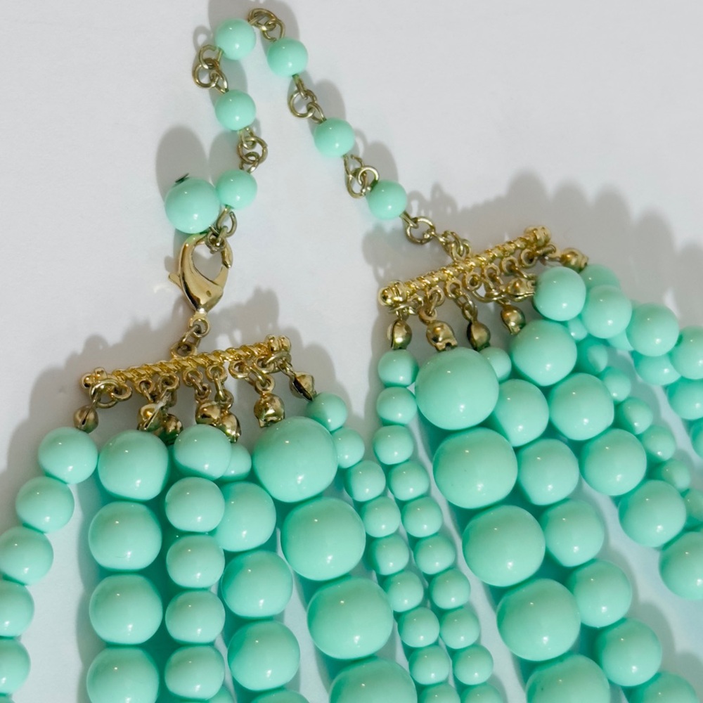Y2k‎ Retro Multi-strand turquoise beaded necklace and earring set - Picture 5 of 5